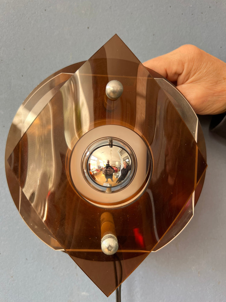Herda Space Age Rounded Plexiglass Wall Sconce - Perspex Wall Lamp