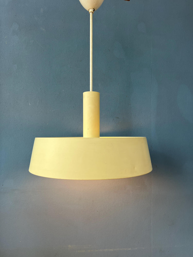 Large Beige Louis Kalff Vintage Pendant Lamp