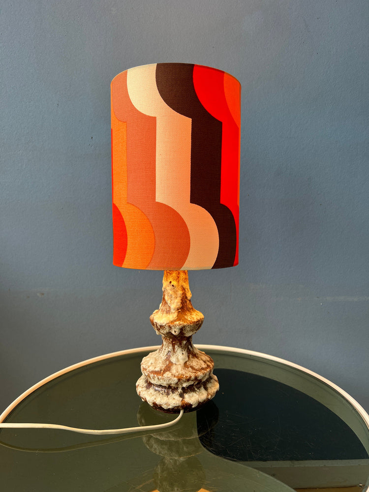 Orange Ceramic West Germany Fat Lava Space Age Table Lamp
