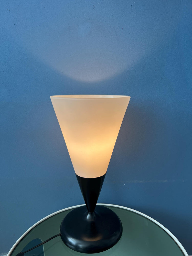 Mid Century Cone Opaline Glass Table Lamp