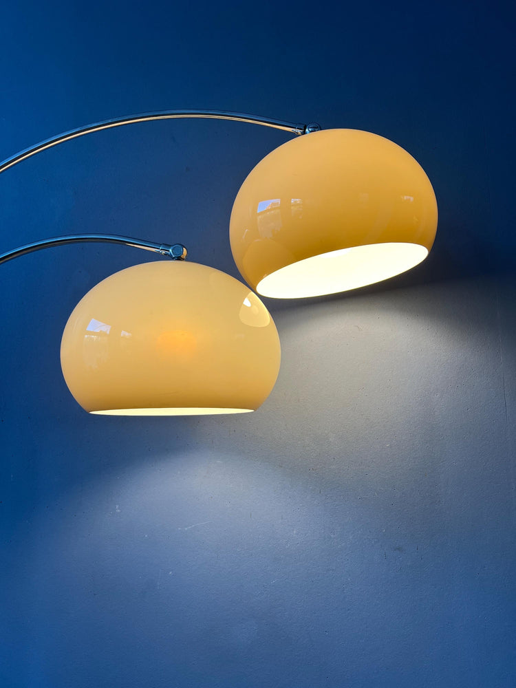 Chrome Space Age Dijkstra Double Arc Mushroom Floor Lamp