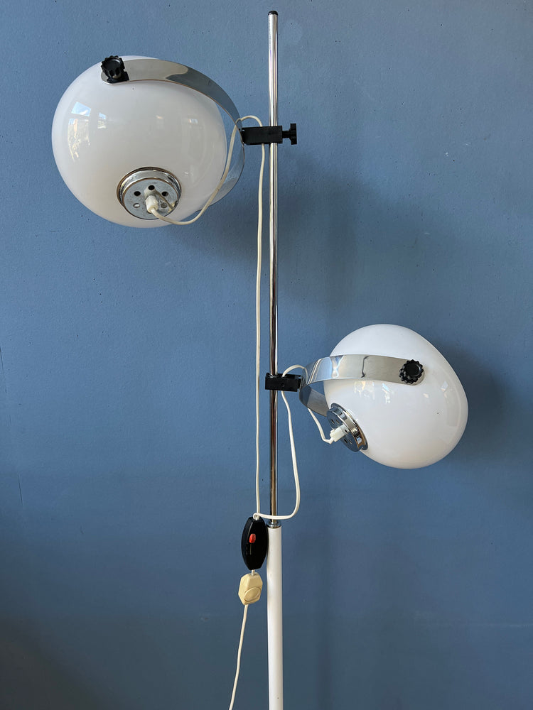 White Mid Century Dijkstra Mushroom Floor Lamp