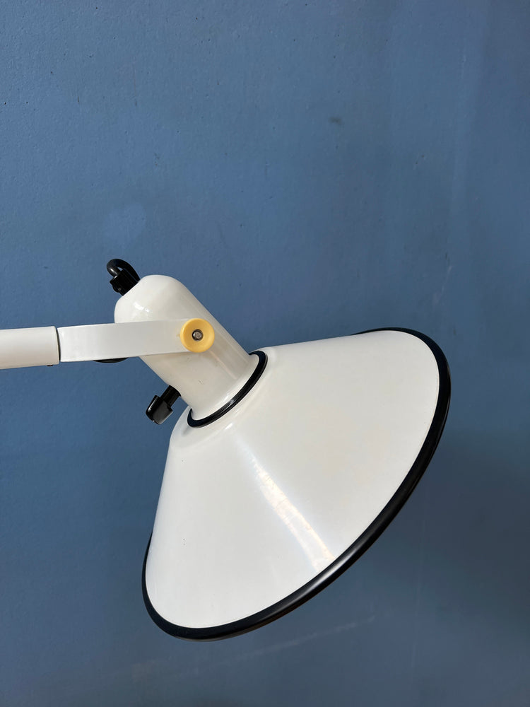 White Anvia Desk Lamp - Mid Century Table Lamp - Vintage Office Light