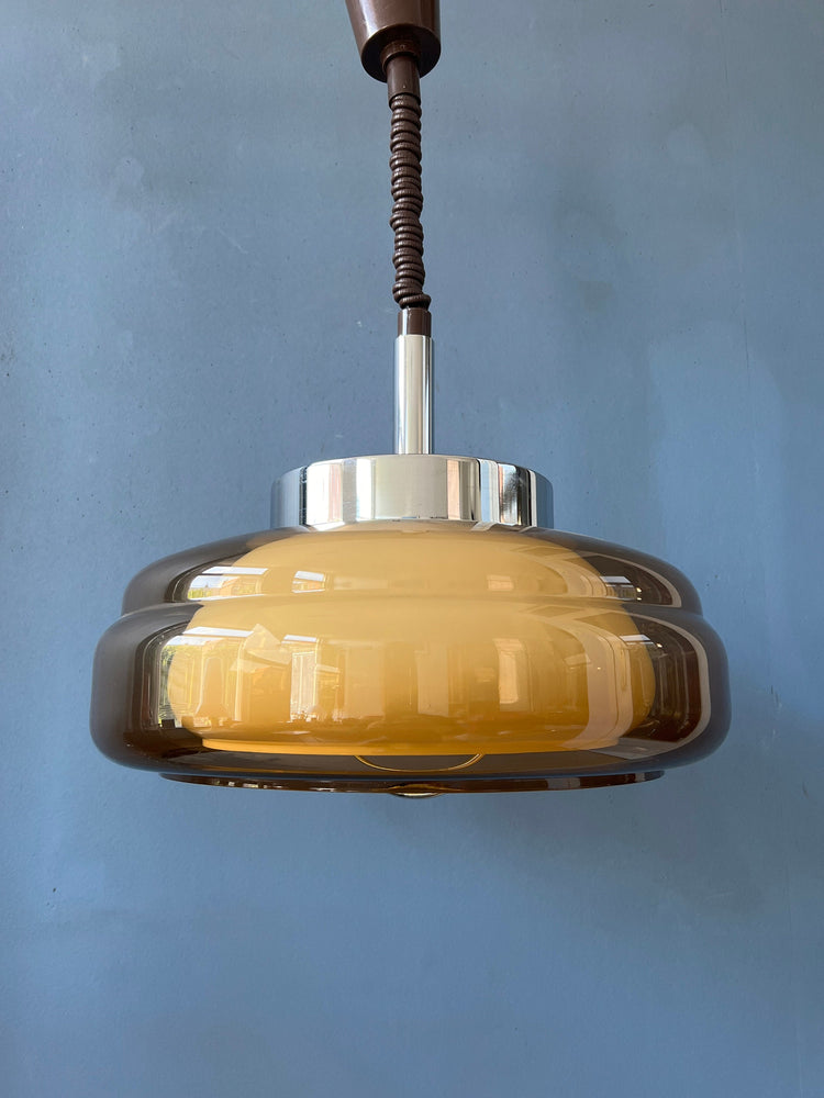 Herda Pendant Lamp - Space Age Pendant Light - Acrylic Glass Light Fixture - 70s Rise and Fall Lamp
