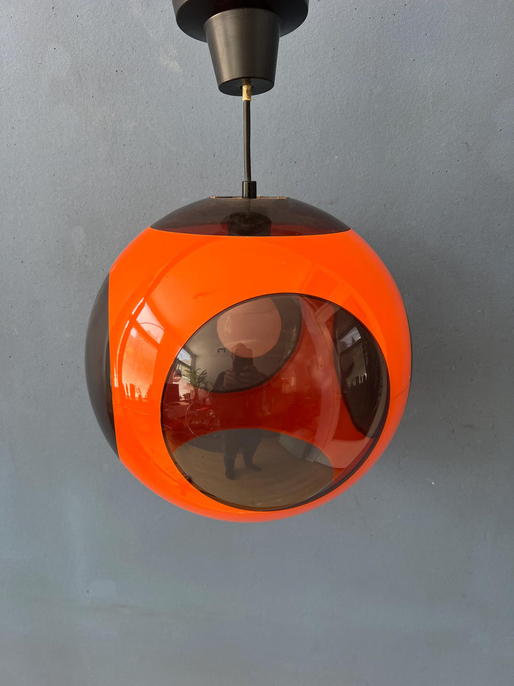 Vintage Orange 'Bug Eye' Massive Space Age Pendant Lamp