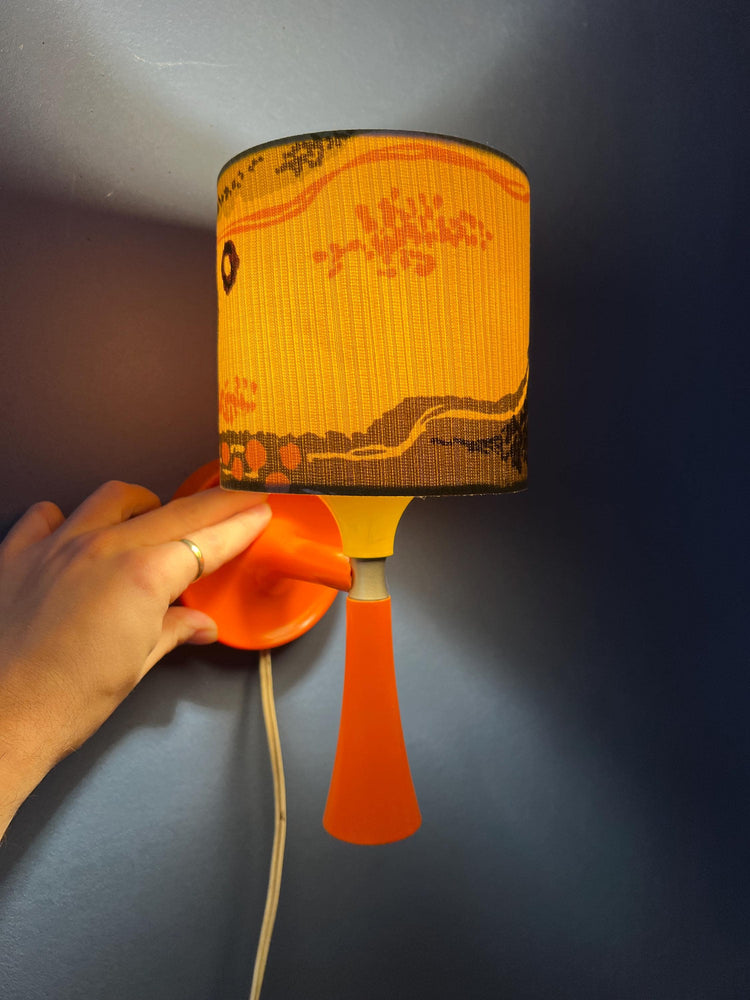 Orange Mid Century Space Age Textile Sconce Wall Lamp