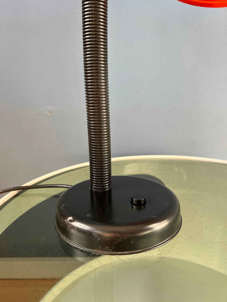 Red Flexible Arm Space Age Table Lamp