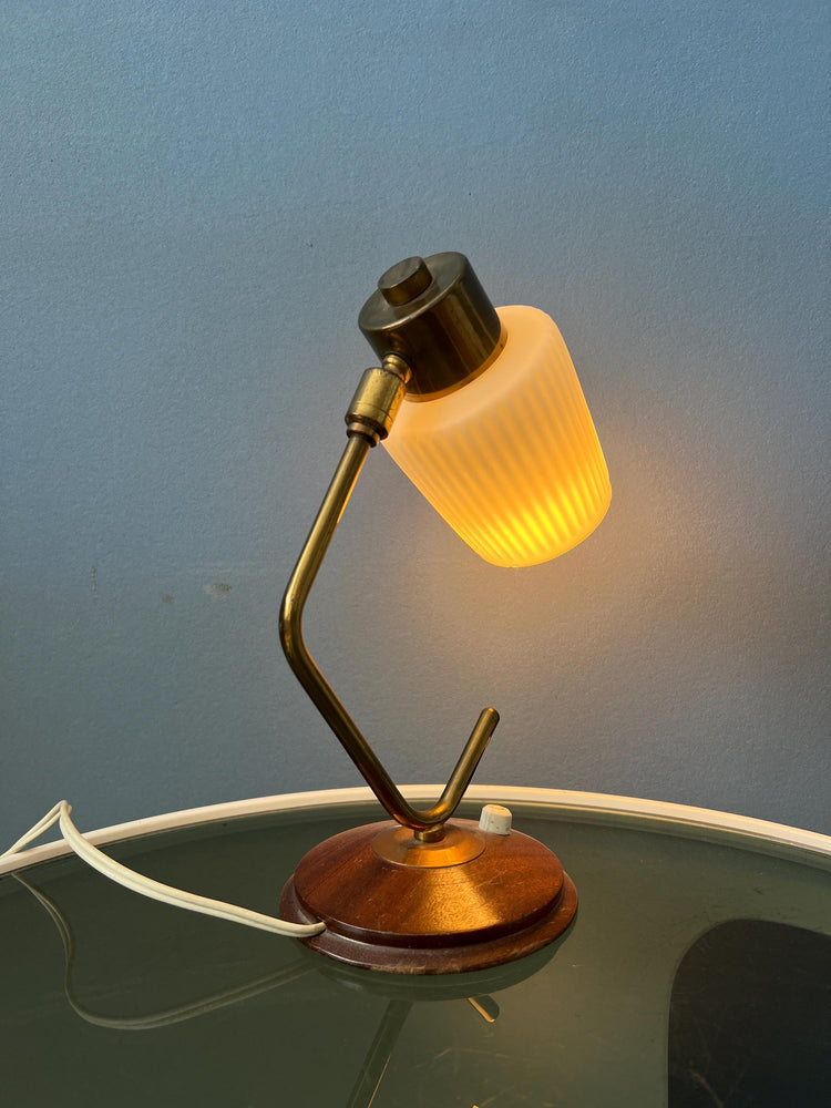 Mid Century Art Deco Style Opaline Glass Desk Lamp