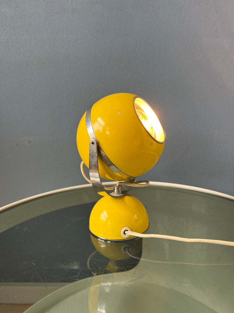Yellow Mid Century Space Age Eyeball Table Lamp