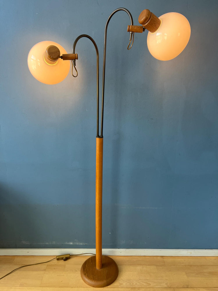 Vintage Steinhauer Wooden Mushroom Floor Lamp