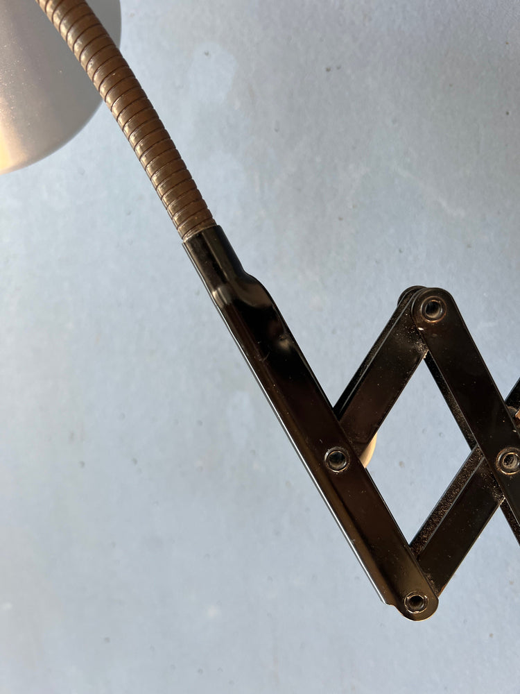 Mid Century Black and Silver Scissor Wall Lamp