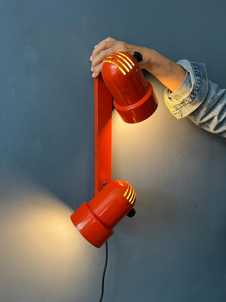 Vintage Metal Red Space Age Wall Sconce