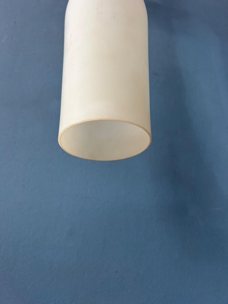 Long Mid Century Opaline Glass Pendant Lamp