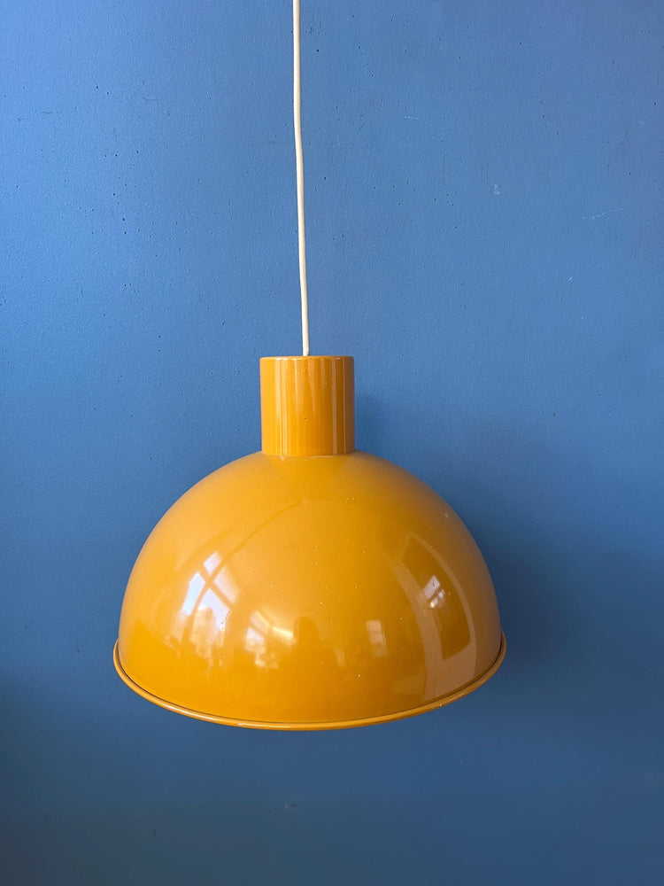 Yellow Enamel Pendant Lamp by Joe Hammerborg for Fog & Mørup