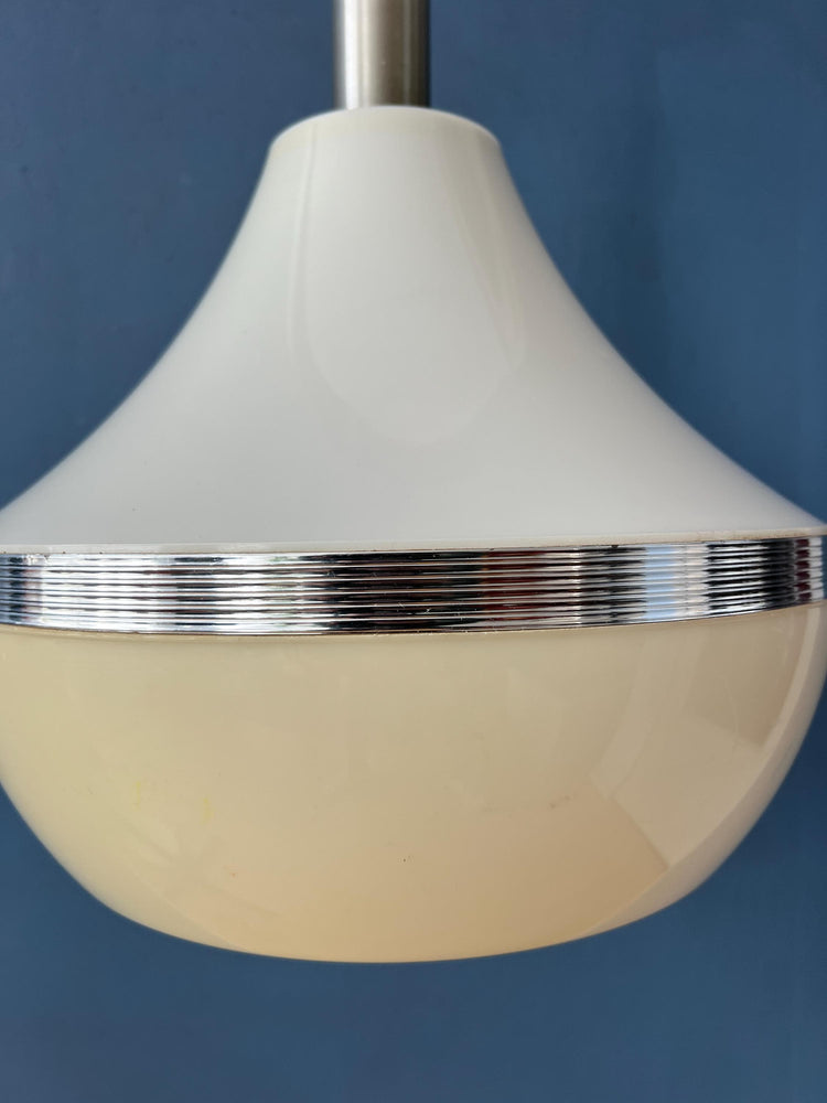 Vintage Beige Plexiglass Space Age Pendant Lamp