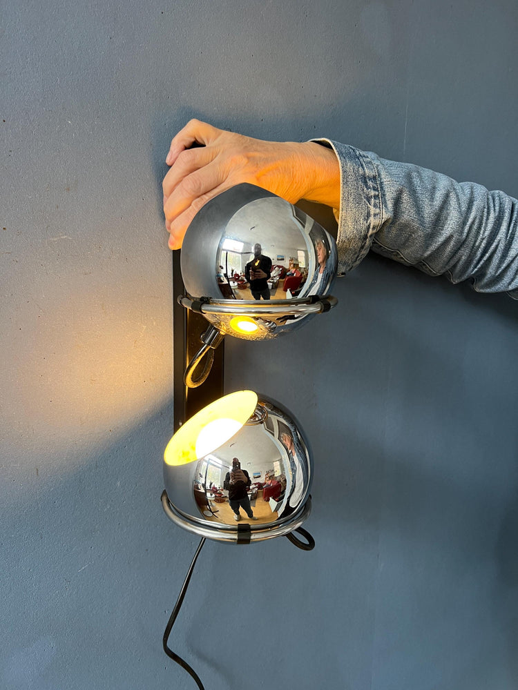 Vintage Chrome GEPO Eyeball Wall Sconce