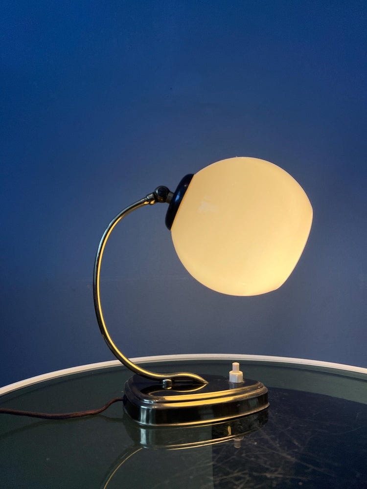 Mid Century Art Deco Style Opaline Glass Wall Sconce or Desk Lamp