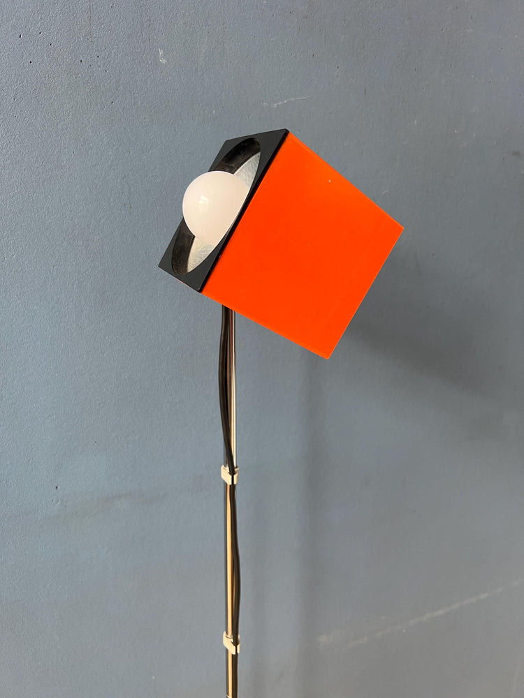 Small Vintage Orange Philips Space Age 'Cube' Floor Lamp
