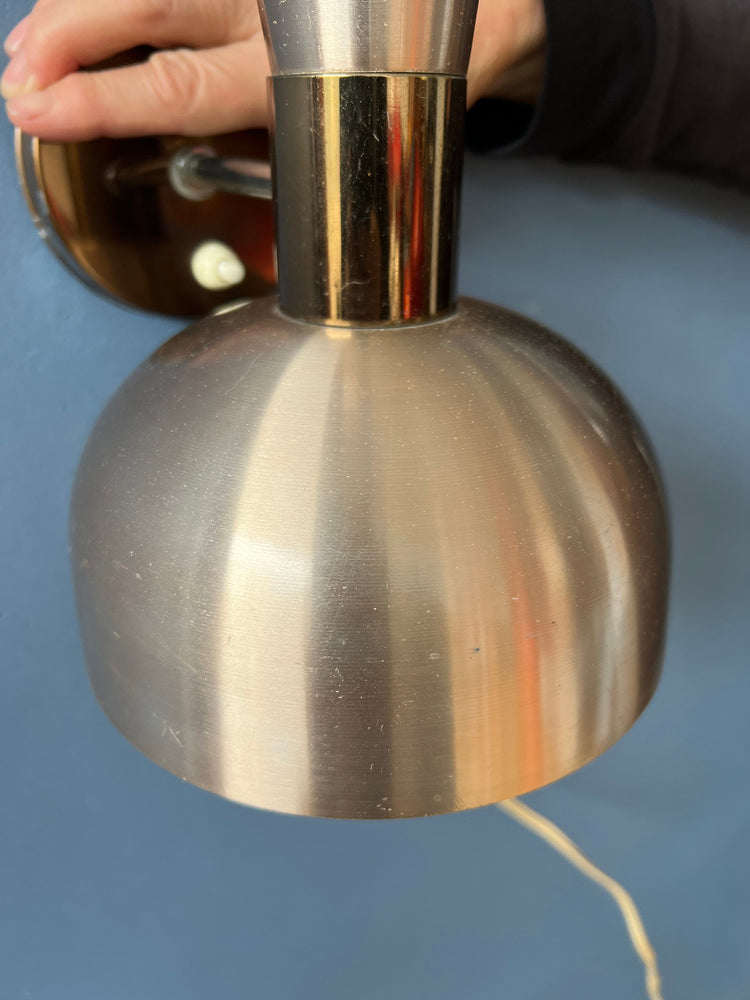 Vintage Red Herda Diabolo Wall Lamp | Copper Space Age Lamp