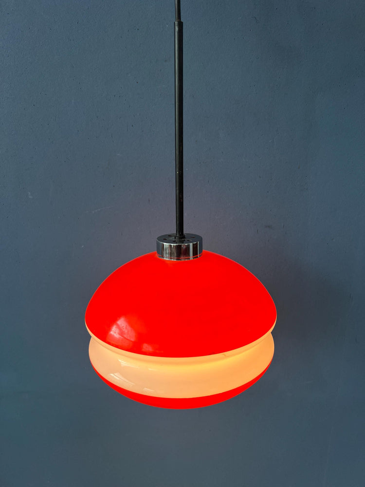 Peill & Putzler Vintage Orange Glass Pendant Lamp