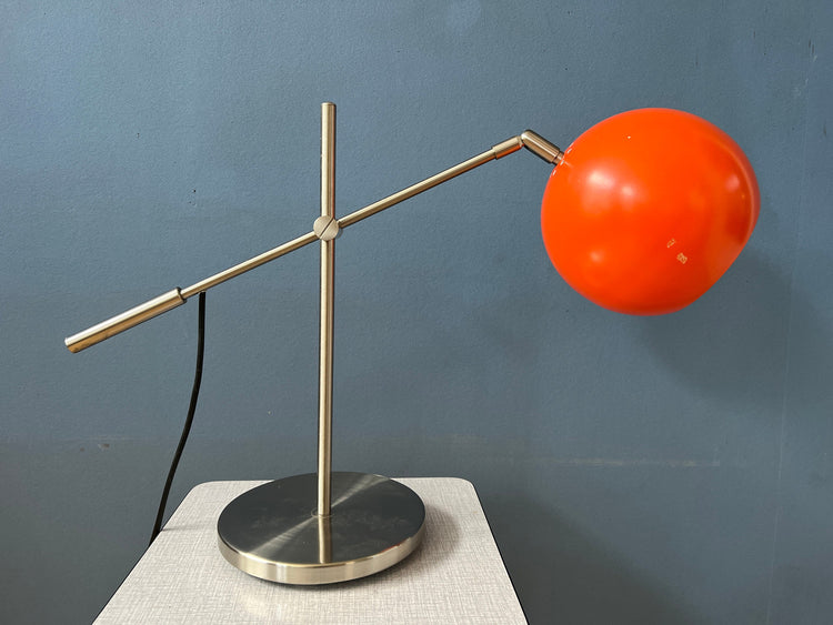 Orange Eyeball Desk Lamp - Red Space Age Table Lamp - GEPO Style Light