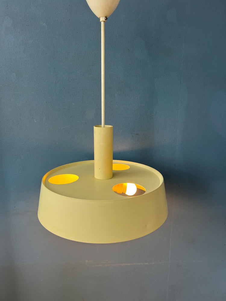 Large Beige Louis Kalff Vintage Pendant Lamp
