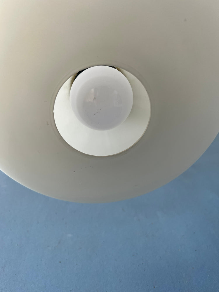 Milk Glass Pendant Light - Philips Style Light Fixture - Louis Kalff - Opaline Glass Lamp