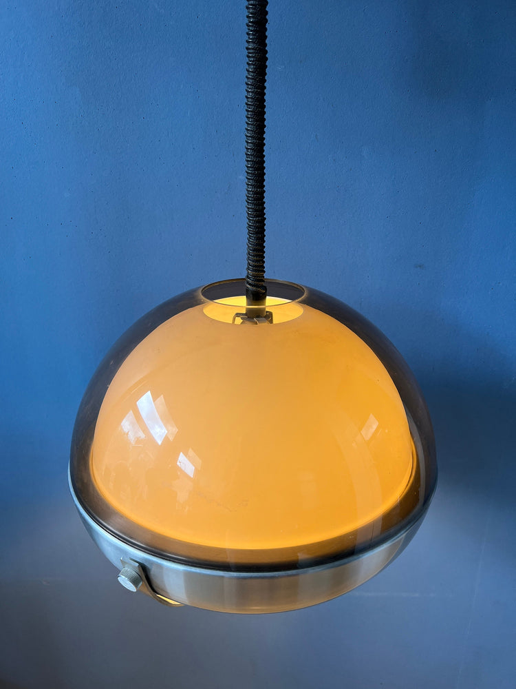 Mid Century Space Age Pendant Light - Lakro Pendant Lamp - 70s Rise and Fall Lamp