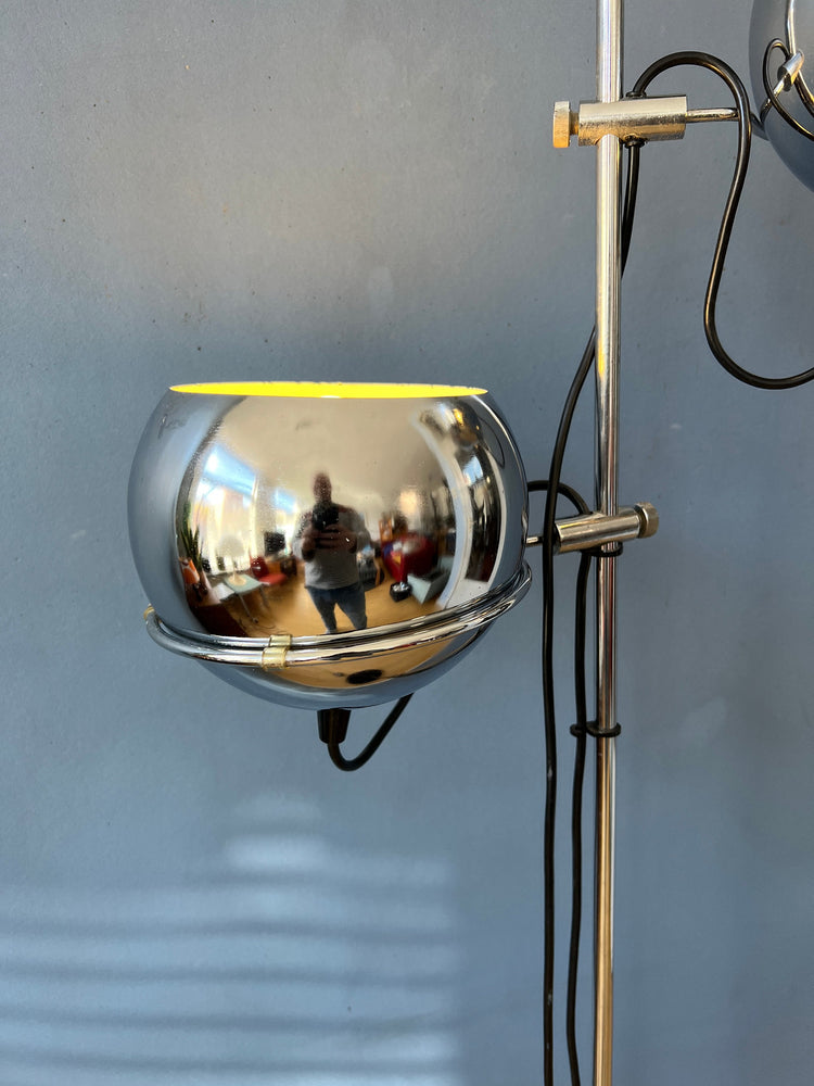 Chrome Mid Century GEPO Eyeball Floor Lamp
