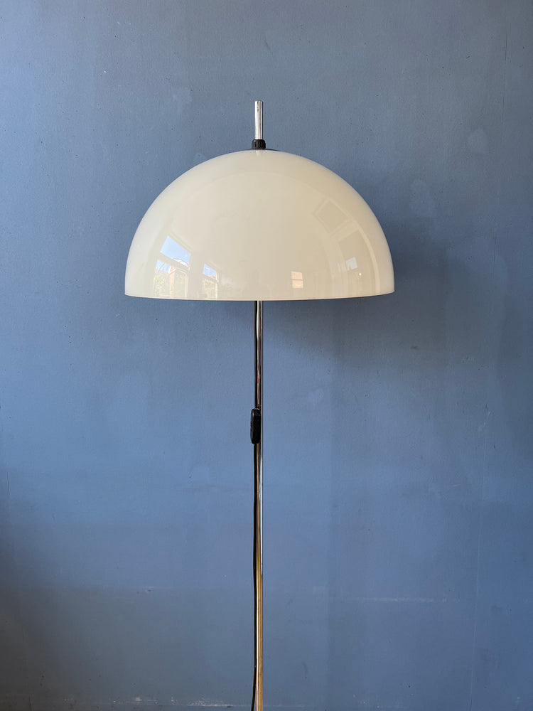 Vintage Dijkstra Mushroom Floor Lamp with White Acrylic Glass Shade