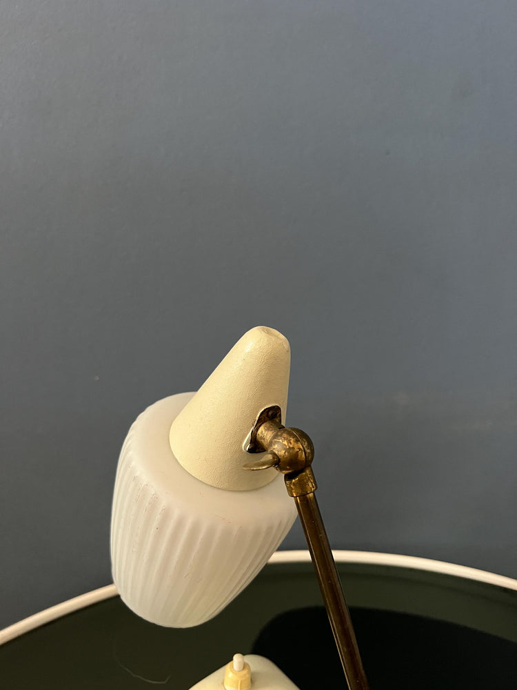 Mid Century Art Deco Style Opaline Glass Desk Lamp