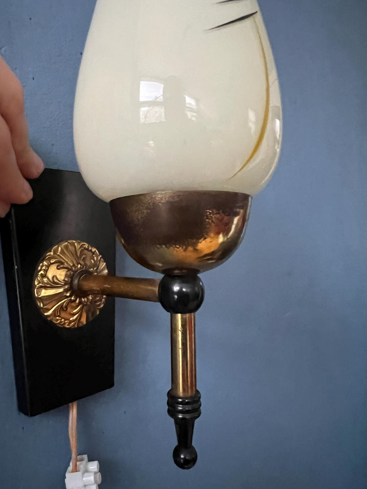 Vintage Mid Century Glass Wall Sconce
