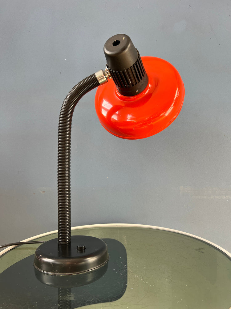 Red Flexible Arm Space Age Table Lamp