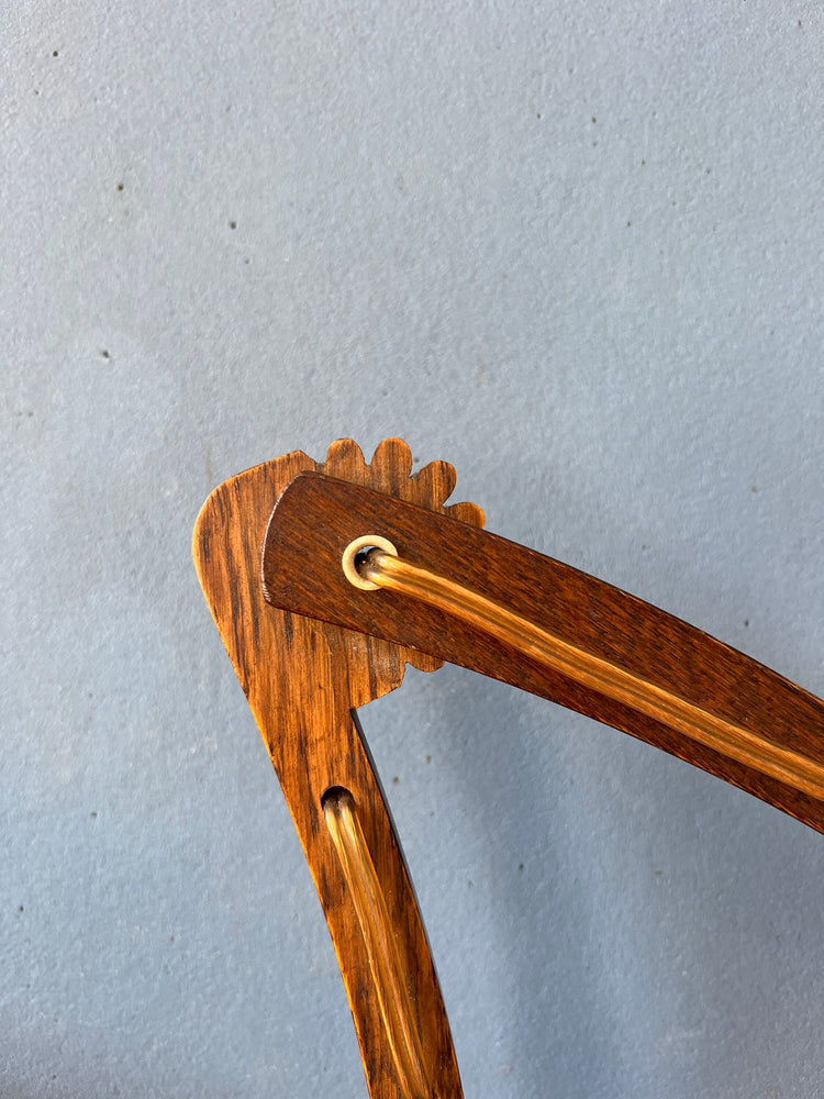 Mid Century Teak Wall Lamp - Glass Wall Light - Adjustable Sconce