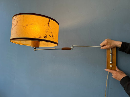 Swing Arm Wall Lamp - Mid Century Teak Wall Lamp - Vintage Sconce
