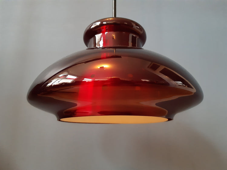 Vintage Doria Leuchten Glass-Made Space Age Pendant / Ceiling Lamp