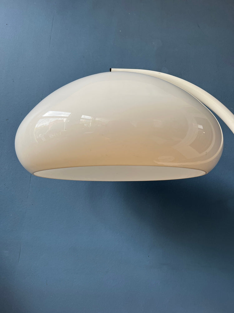 White Mid Century Dijkstra Flexible Snake Mushroom Floor Lamp