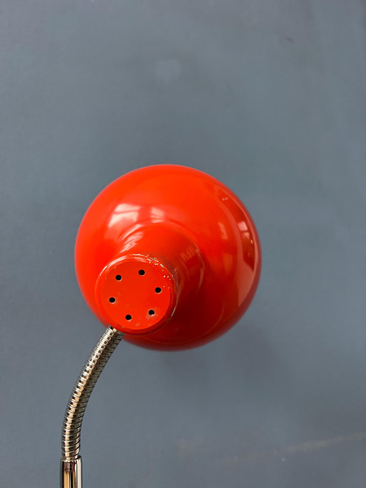 Small Mid Century Red Adjustable Desk Lamp