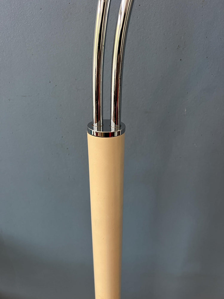 White Dijkstra Double Arc Space Age Mushroom Floor Lamp