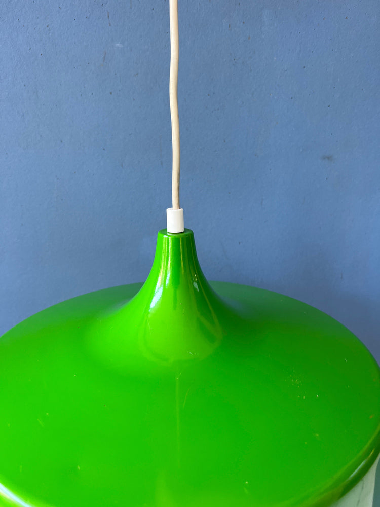 Green Pendant Lamp - Vintage Space Age Hanging Lamp - Mid Century Light Fixture
