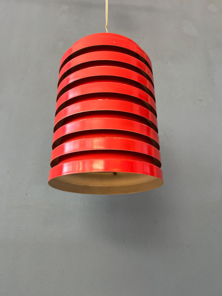 Vintage Red Danish Mid Century Pendant Lamp