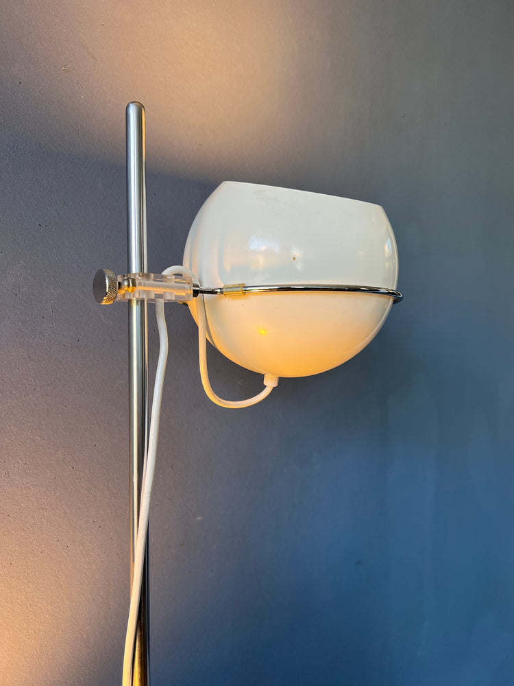 Mid Century GEPO Eyeball Floor Lamp - Beige Space Age 70s Standing Light
