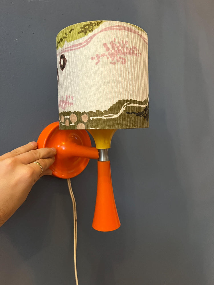 Orange Mid Century Space Age Textile Sconce Wall Lamp