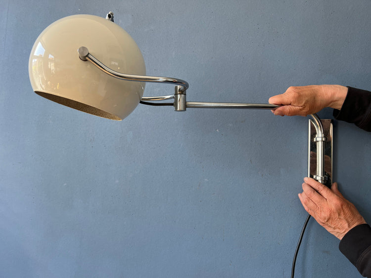 GEPO Eyeball Wall Lamp - Beige Space Age Light - Mid Century Sconce