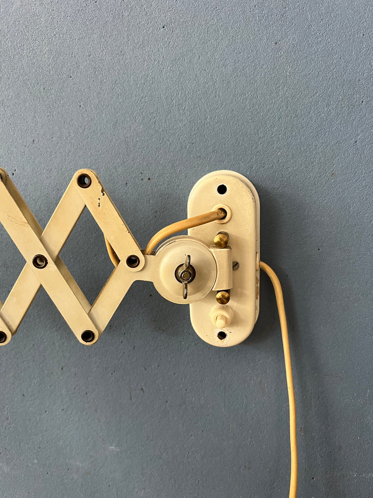 Mid Century White Scissor Wall Light