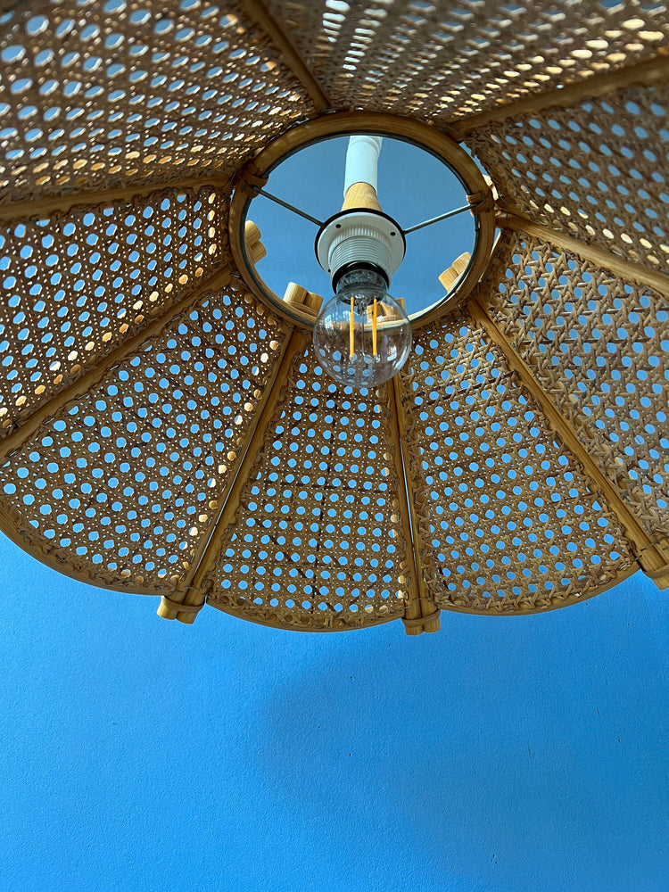Rotan Pendant Lamp - Rattan Boho Light Fixture - Bamboo Vintage Lamp