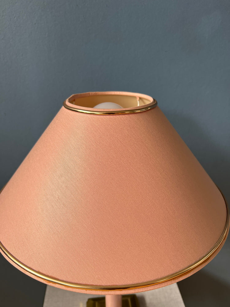 Pink and Gold Hollywood Regency Table Lamp
