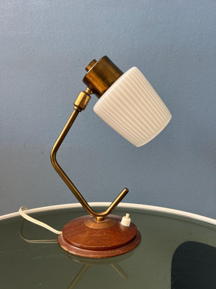 Mid Century Art Deco Style Opaline Glass Desk Lamp