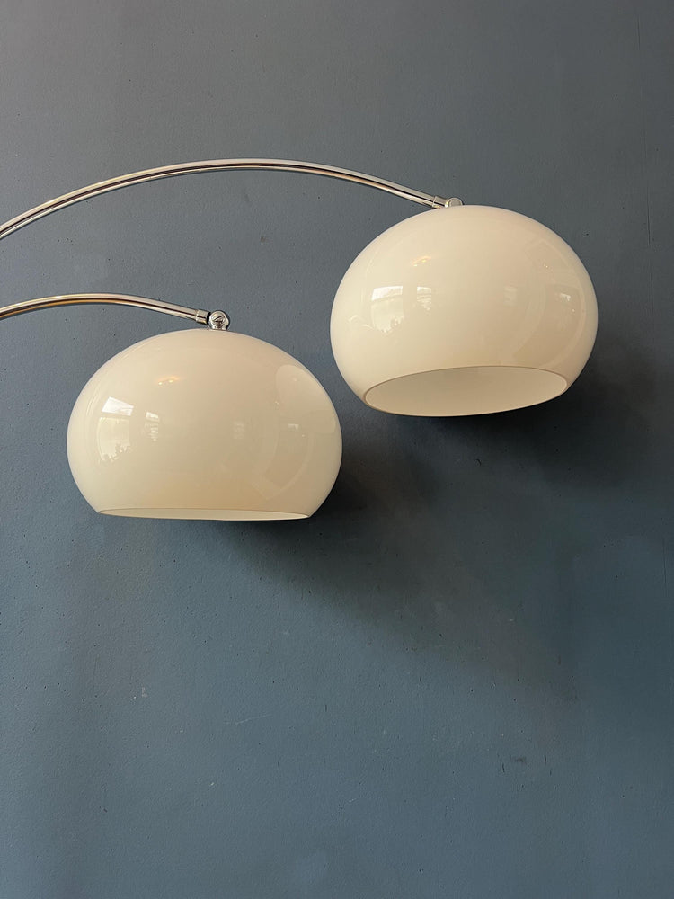 White Dijkstra Double Arc Space Age Mushroom Floor Lamp