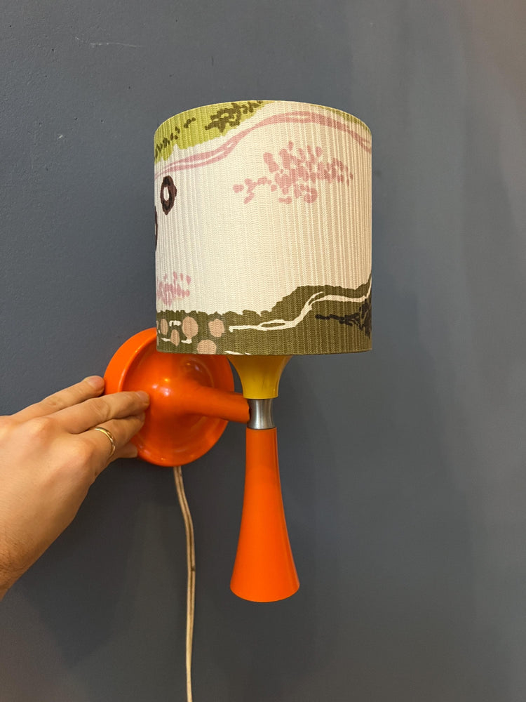 Orange Mid Century Space Age Textile Sconce Wall Lamp